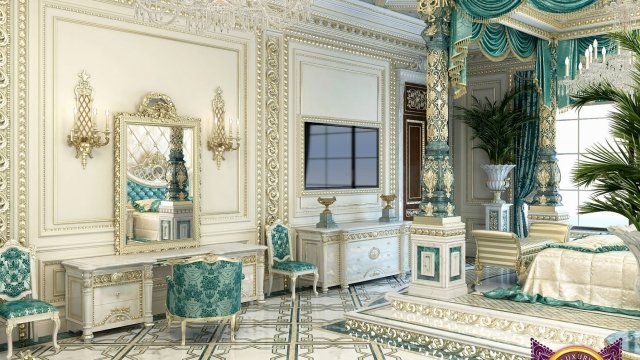 роскошный дизайн королевской спальни