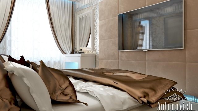 التصميم الداخلي المريح لغرفة النوم في دولة الإمارات العربية المتحدة