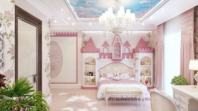 Pink colors in bedroom