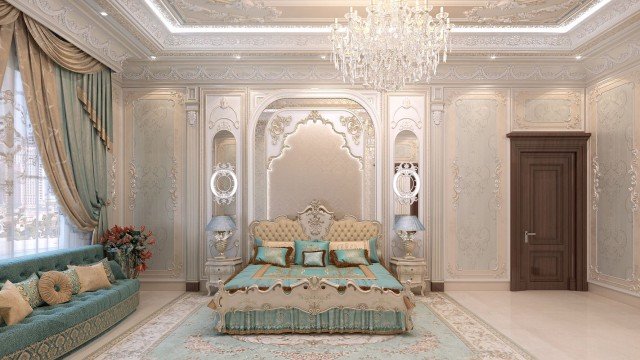 Classical design of the living room. Noble shades and furniture made with exquisite shapes create a special atmosphere.