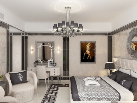Modern luxury hall with dazzling crystal chandelier and stylish marble flooring creating luxurious interior design.