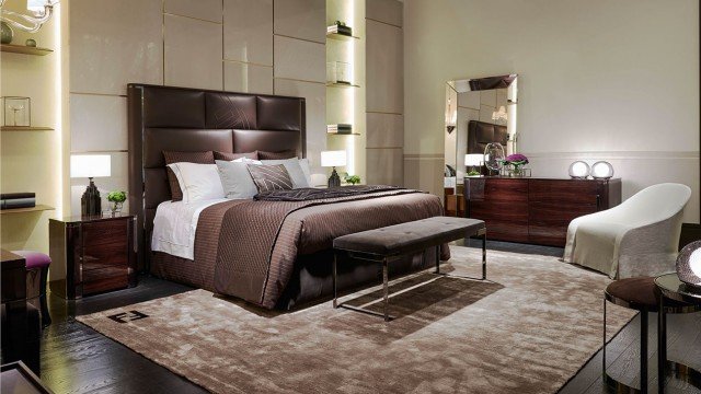 Modern luxury bedrooms with sumptuous velvet and crystal embellishments for a regal look.