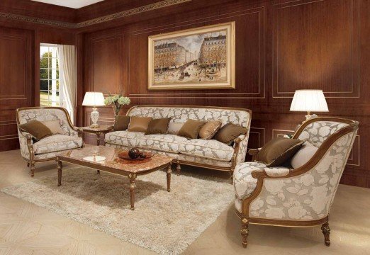 The perfect blend of elegant decor and modern furniture give this living room a luxurious yet comfortable atmosphere.