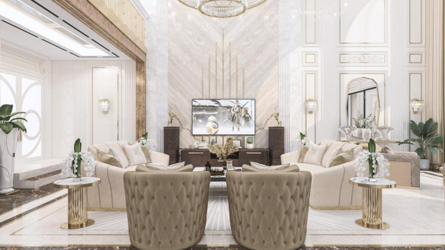 Amazing Living Room Of 22 Carat Villa Design The Palm