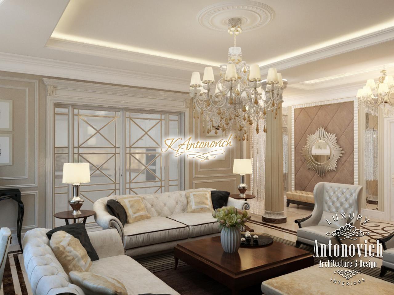 Apartment Design Dubai is in the Style of Neoclassicism