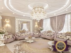 A stunning grand room with modern design elements blended with classic features, creating a luxurious and inviting space.