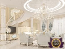 A stylish white and gold living space with a great balance between modern and classical décor.