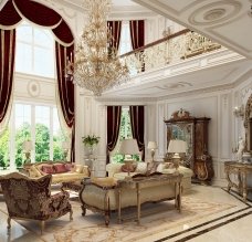 This image is of a modern classic luxury home, with elegant interiors and beautiful furniture.