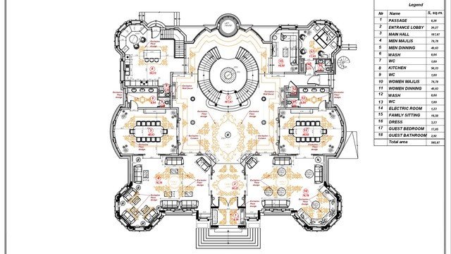 Luxury villa floor plan in UAE