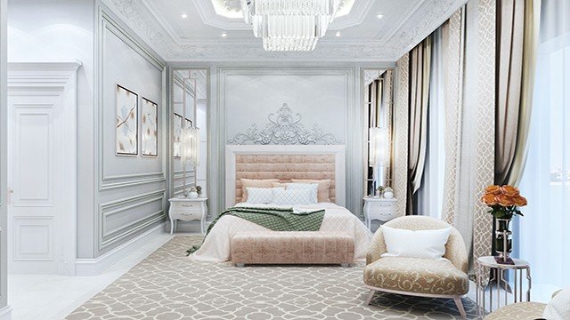Elegancy Bedroom interior design by Luxury Antonovich Design