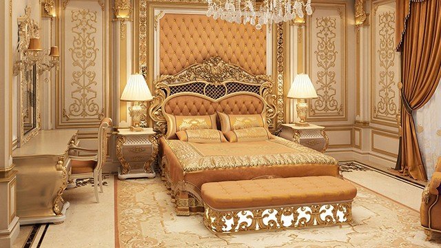غرفة نوم رئيسية التصميم الداخلي في دولة الإمارات العربية المتحدة