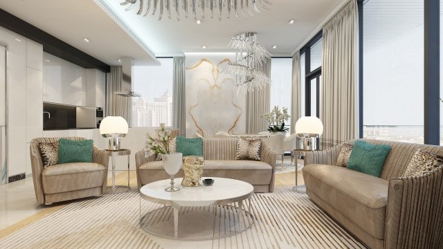 Luxury Interior Design at Dubai Blue Waters Apartment