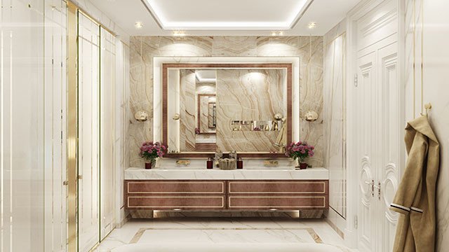 Stylish bathroom interior Dubai
