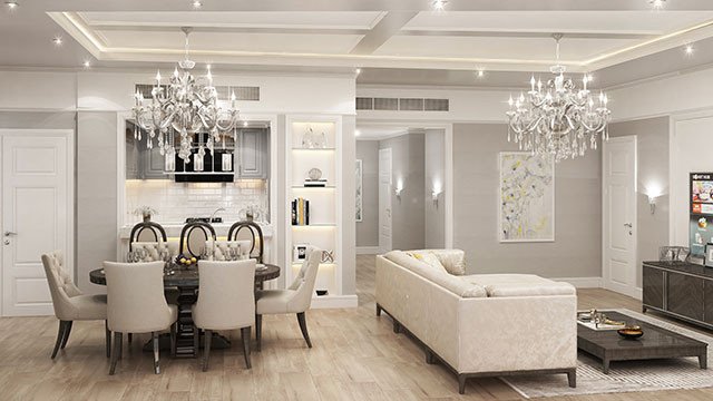 Open space apartment interior design in Dubai - Downtown Apartment