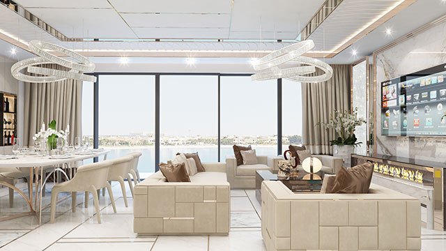 Luxury interior design at Dubai Palm Private Villa