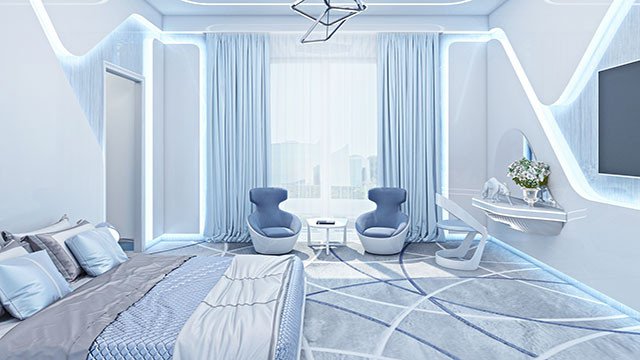 حلول التصميم الداخلي لغرفة النوم الرئيسية