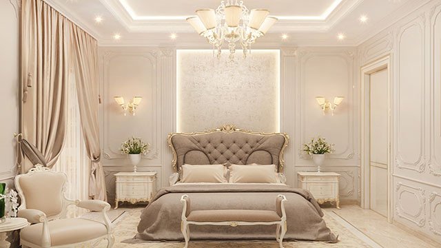 Luxury bedroom interior decoration