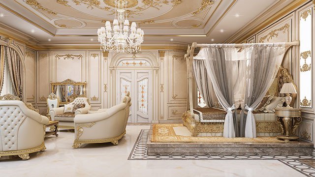 Classic luxury bedroom interior
