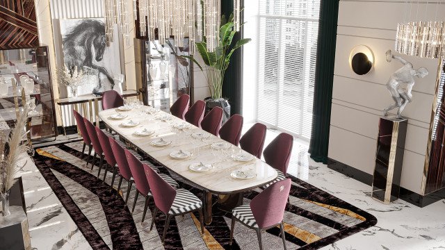 High end dining room design