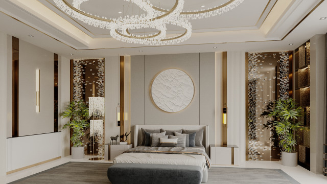 تصميم غرفة نوم فاخرة لفيلا في دبي