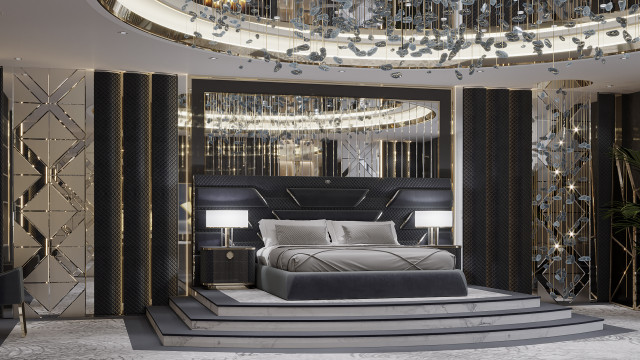 Royal Bedroom Design In Dark Colors