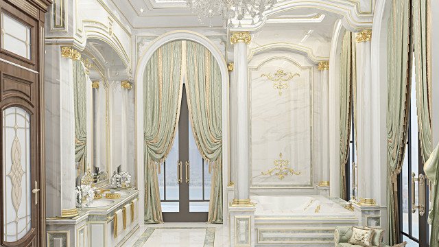 Идея классического дизайна ванной комнаты
