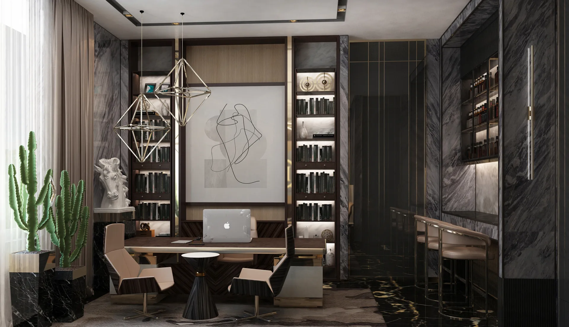 Stylish Office Design For An Amazing Villa in Dubai