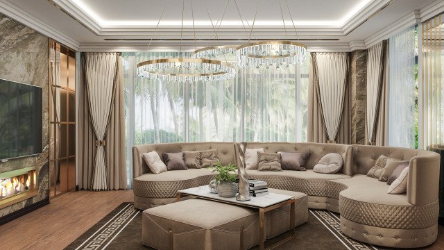 Golden inspired Living Room Design