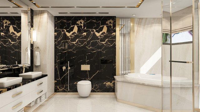 Идея современного дизайна ванной комнаты