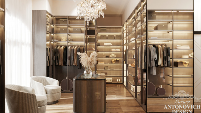 Trendy Dressing Room Design in Emirates Hills