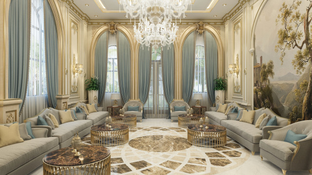 Men Majlis Design For Villa In Abu Dhabi