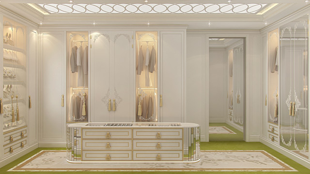 فكرة تصميم خزانة الملابس الكلاسيكية