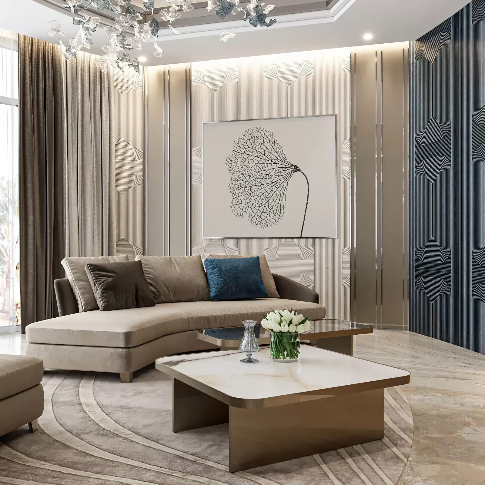 Aesthetic Opulence: A luxury Living Room Interior Design Solution
